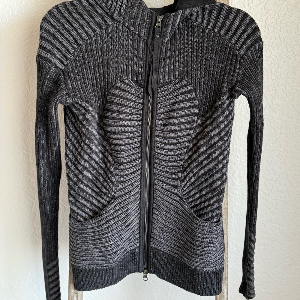 lululemon athletica Charcoal Ribbed Zip-Up Hoodie